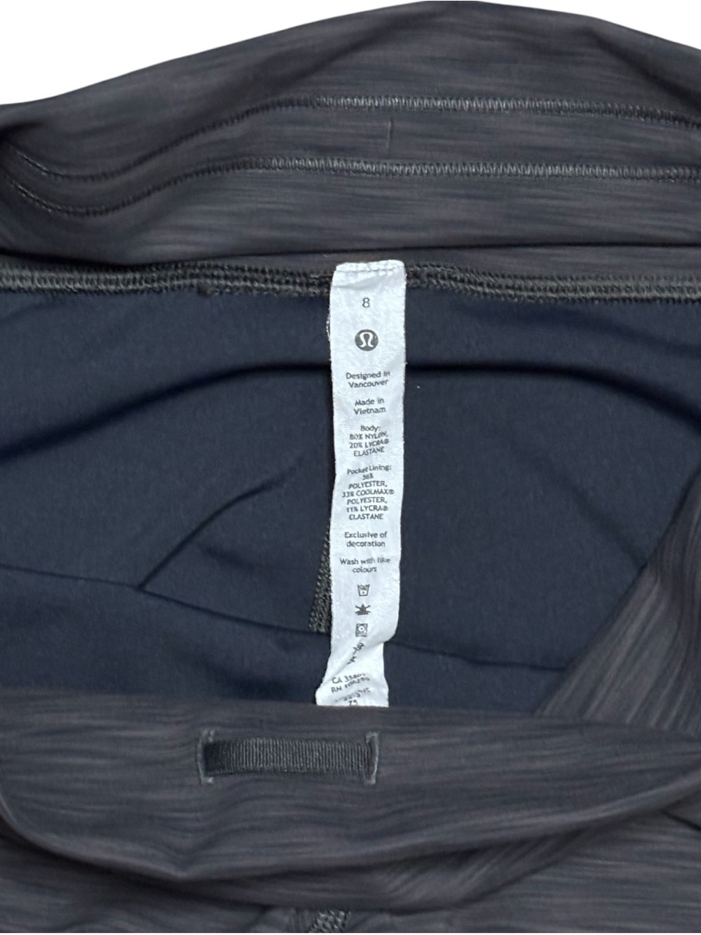 Lululemon Wunder Train HR Crop Legging Heathered Graphite Gray Sz 8 - Picture 11 of 11